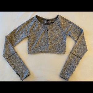 Gymshark Fleur Texture Long Sleeve Crop - Grey